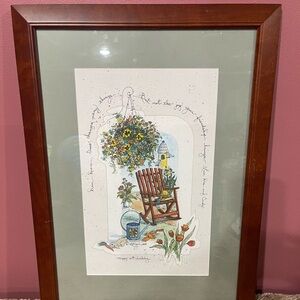 D Morgan print time changes many things 18 x 22" framed picture rocking chair
